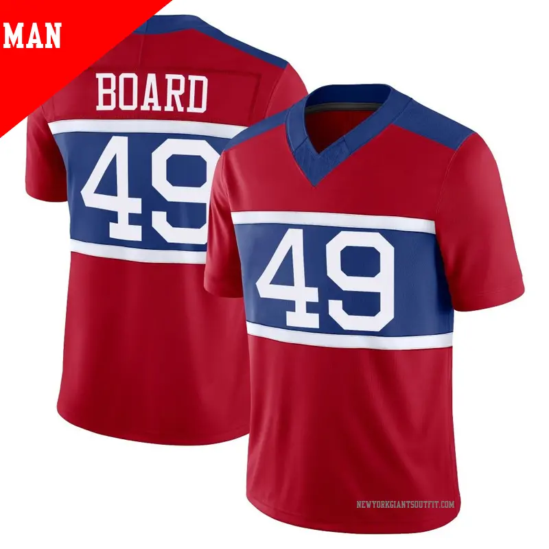 Men's ＃49 Chris Board New York Giants Limited Red Century Alternate Vapor F.U.S.E. Jersey