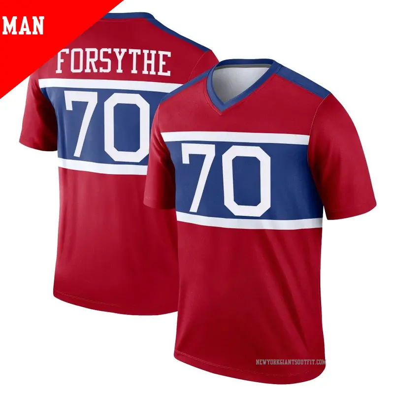 Men's ＃70 Stone Forsythe New York Giants Legend Red Century Alternate Jersey