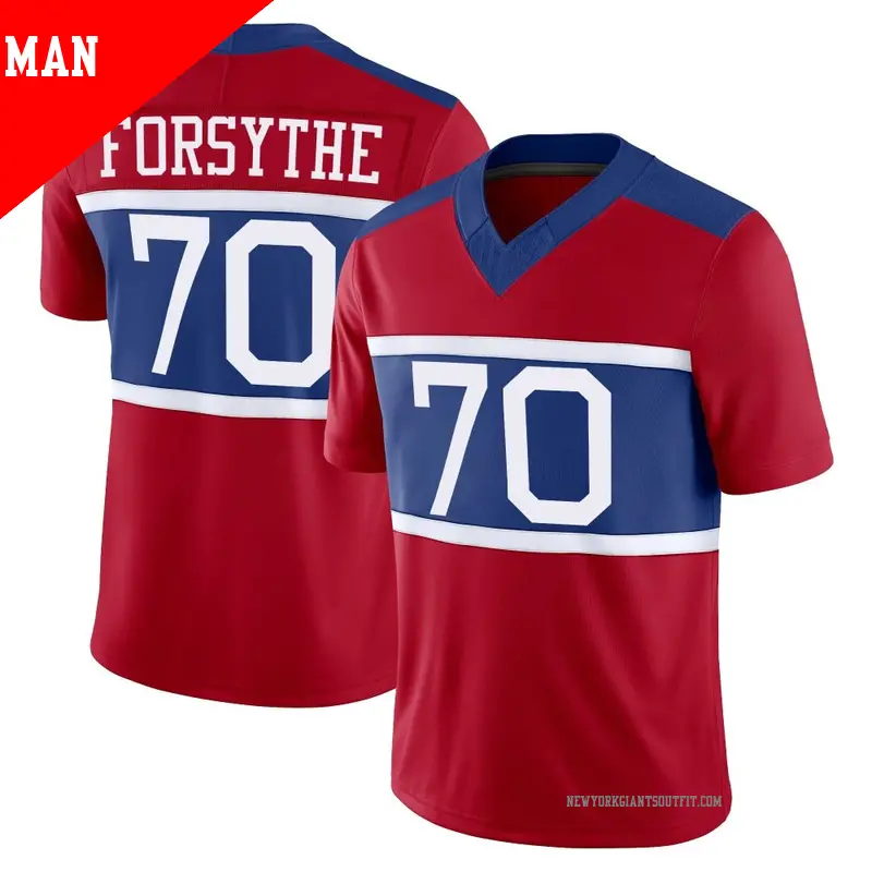 Men's ＃70 Stone Forsythe New York Giants Limited Red Century Alternate Vapor F.U.S.E. Jersey