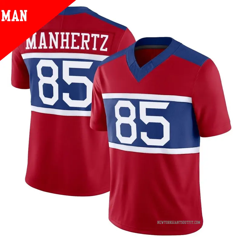 Men's ＃85 Chris Manhertz New York Giants Limited Red Century Alternate Vapor F.U.S.E. Jersey