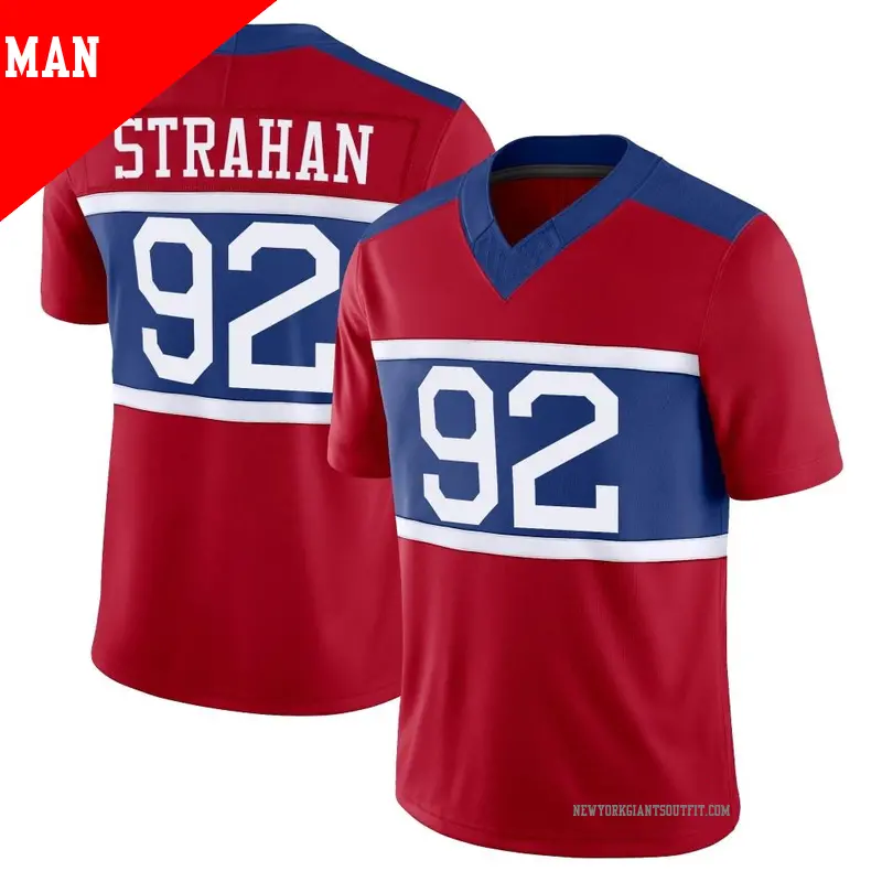 Men's ＃92 Michael Strahan New York Giants Limited Red Century Alternate Vapor F.U.S.E. Jersey