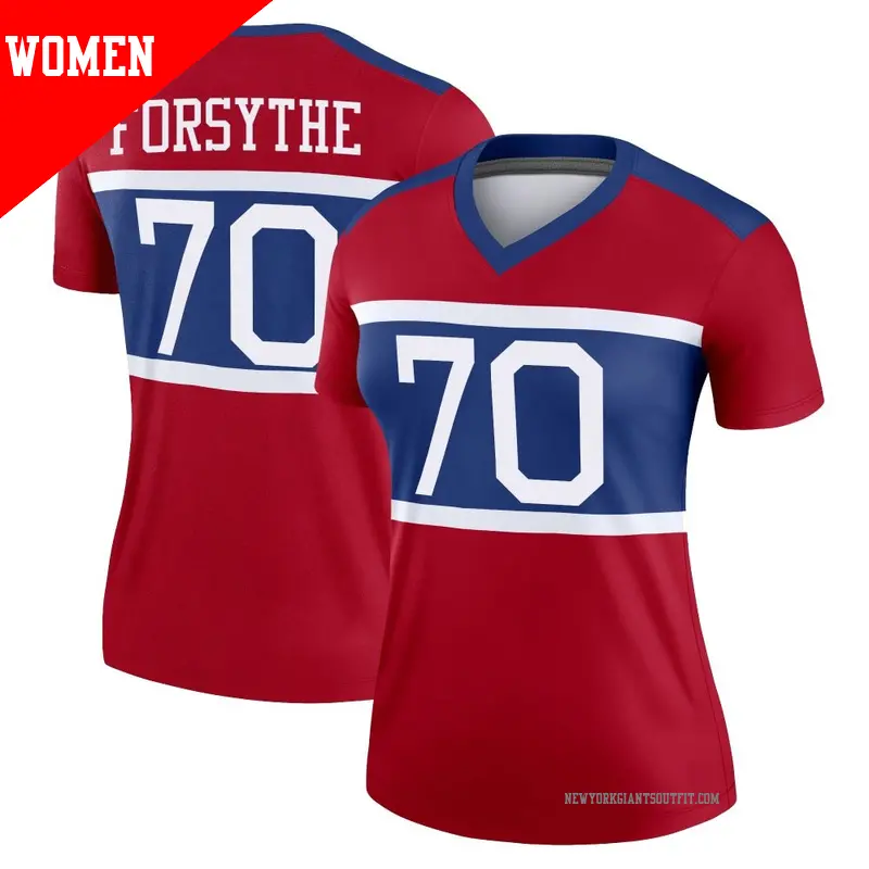 Women's ＃70 Stone Forsythe New York Giants Legend Red Century Alternate Jersey