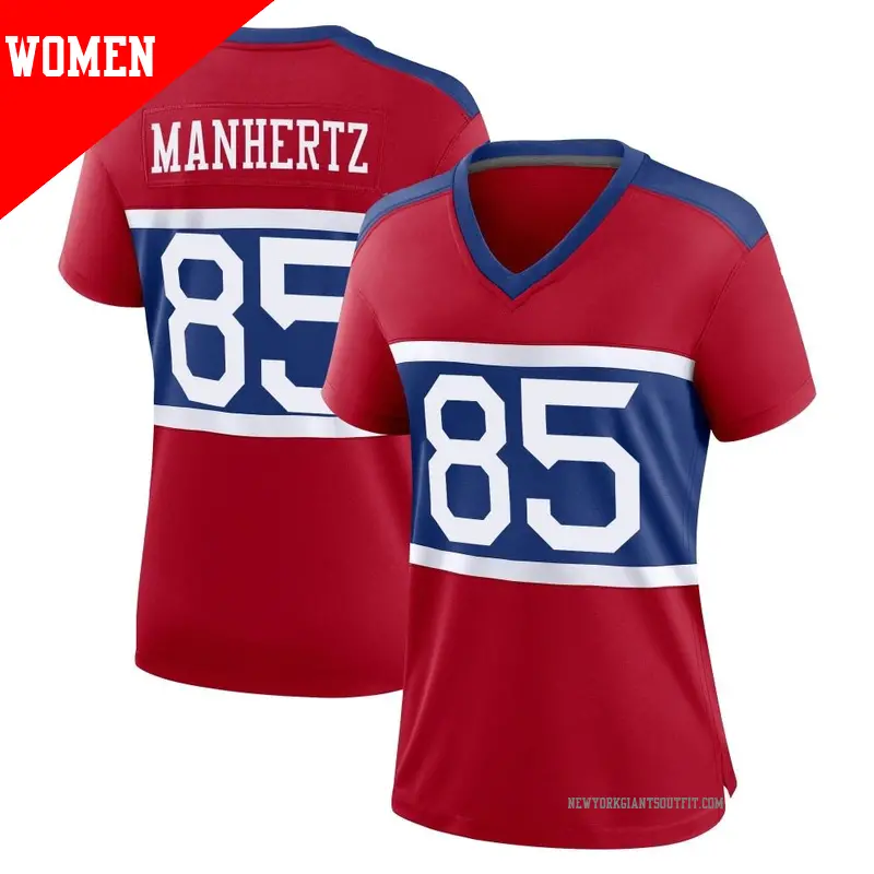Women's ＃85 Chris Manhertz New York Giants Game Red Century Alternate Jersey