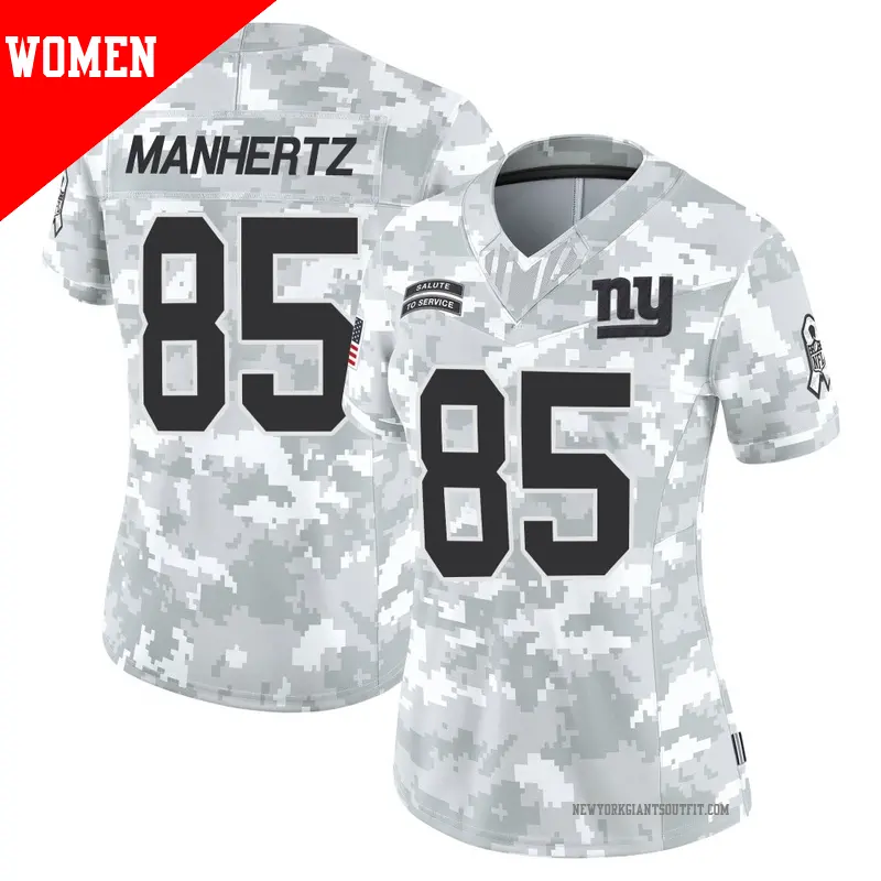 Women's ＃85 Chris Manhertz New York Giants Limited Arctic Camo 2024 Salute to Service Jersey