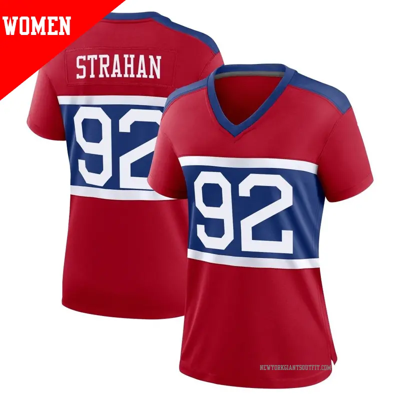 Women's ＃92 Michael Strahan New York Giants Game Red Century Alternate Jersey