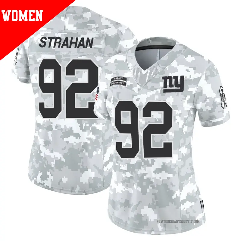 Women's ＃92 Michael Strahan New York Giants Limited Arctic Camo 2024 Salute to Service Jersey