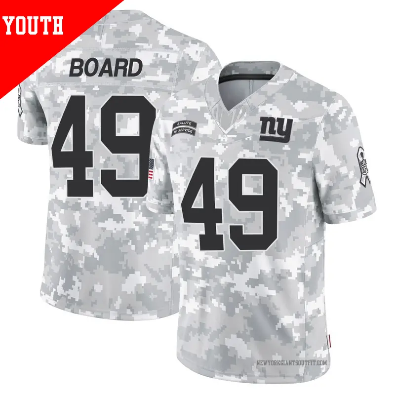 Youth ＃49 Chris Board New York Giants Limited Arctic Camo 2024 Salute to Service Jersey
