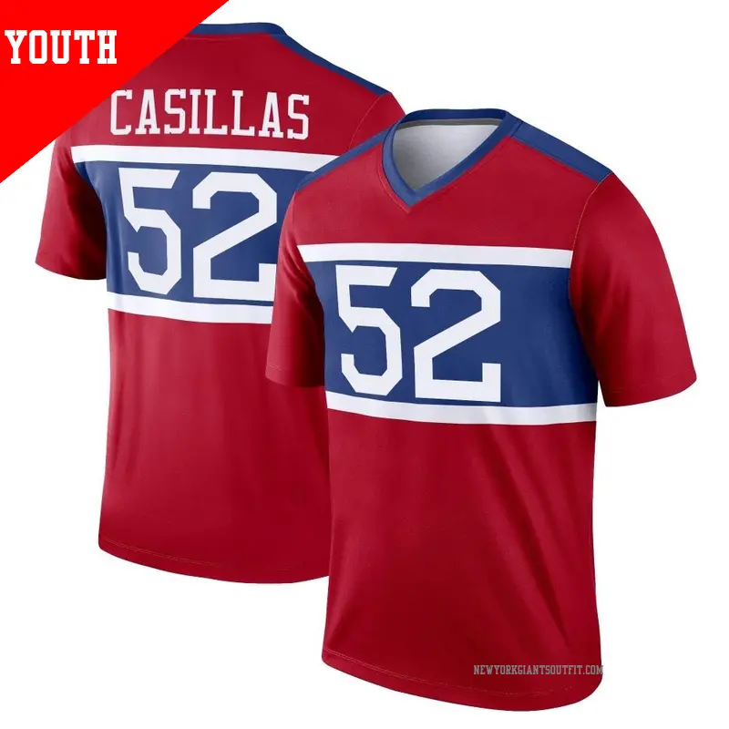 Youth ＃52 Jonathan Casillas New York Giants Legend Red Century Alternate Jersey