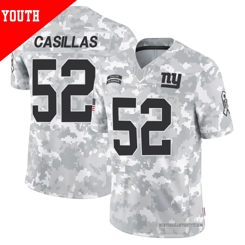 Youth ＃52 Jonathan Casillas New York Giants Limited Arctic Camo 2024 Salute to Service Jersey
