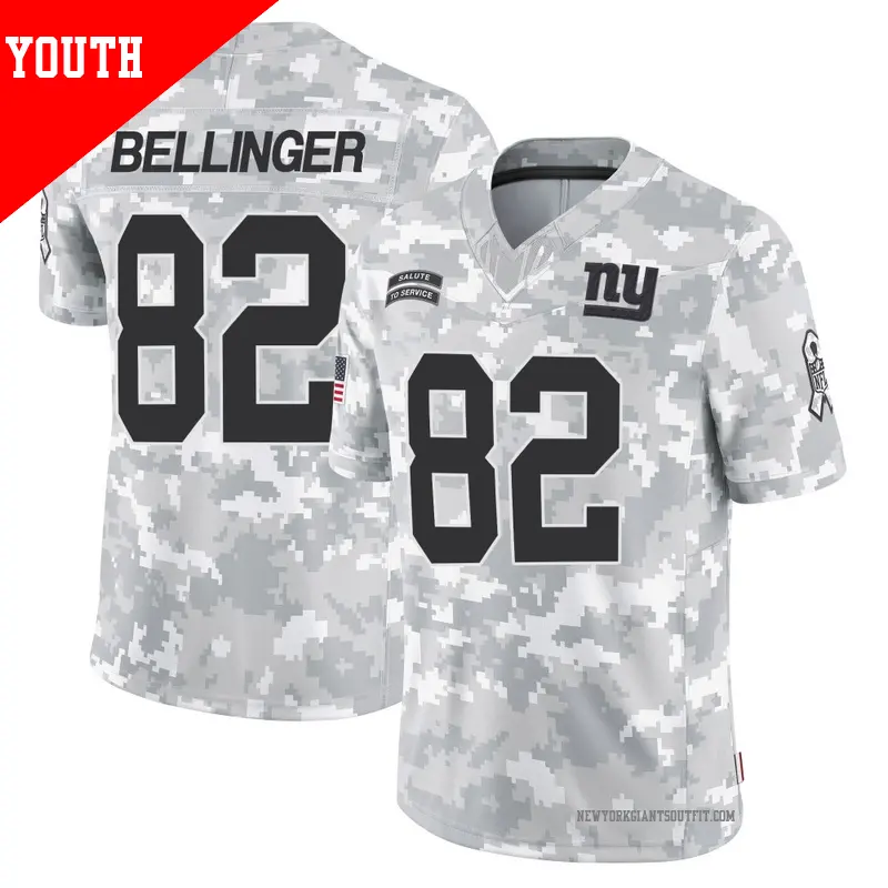Youth ＃82 Daniel Bellinger New York Giants Limited Arctic Camo 2024 Salute to Service Jersey