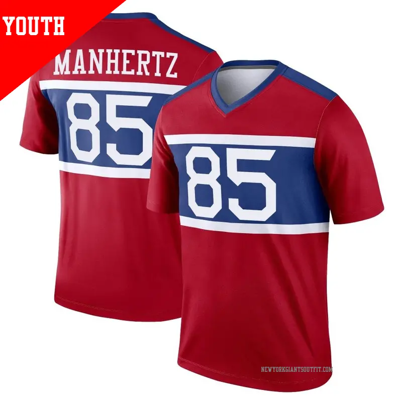 Youth ＃85 Chris Manhertz New York Giants Legend Red Century Alternate Jersey