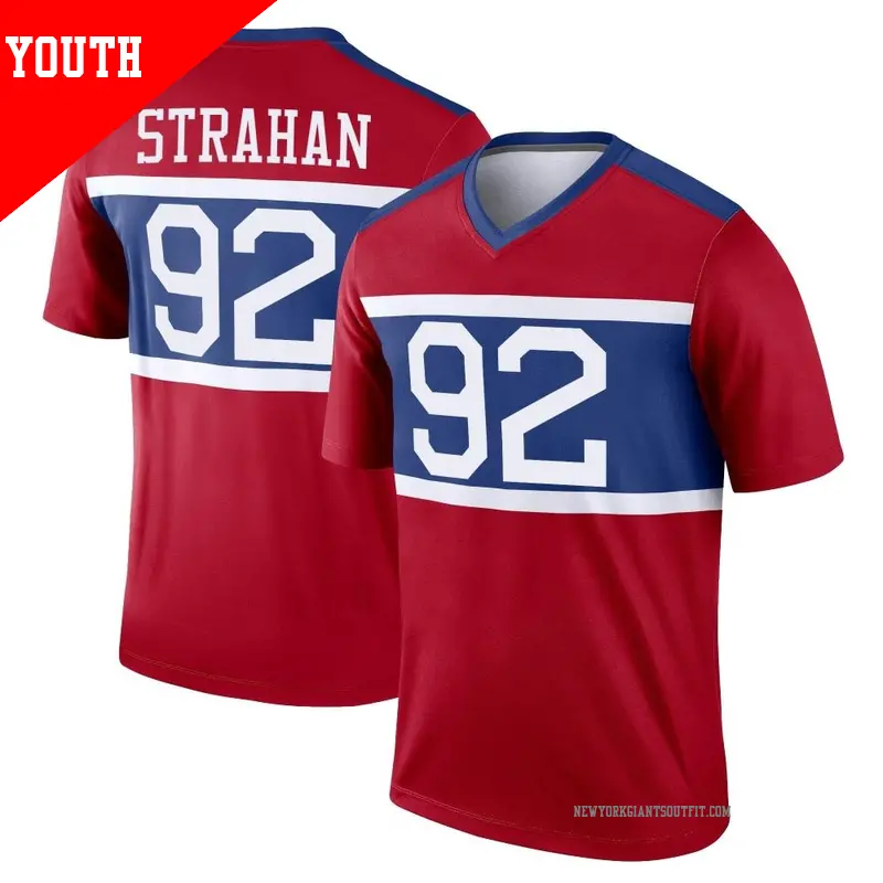 Youth ＃92 Michael Strahan New York Giants Legend Red Century Alternate Jersey