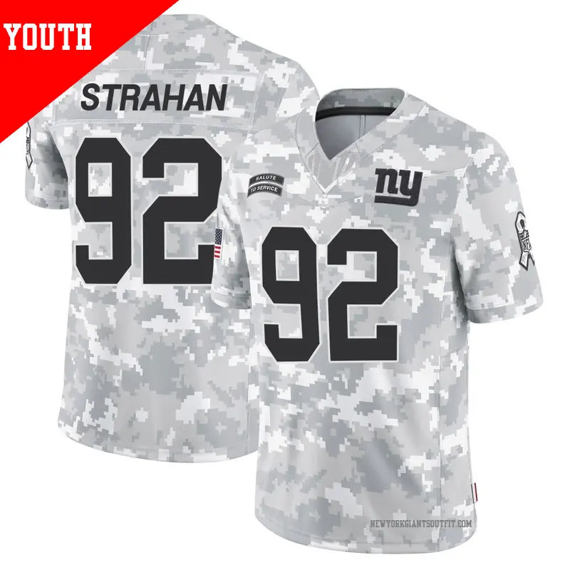 Youth ＃92 Michael Strahan New York Giants Limited Arctic Camo 2024 Salute to Service Jersey